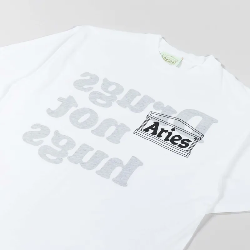 Arise Drugs Not Hugs T Shirt White-2