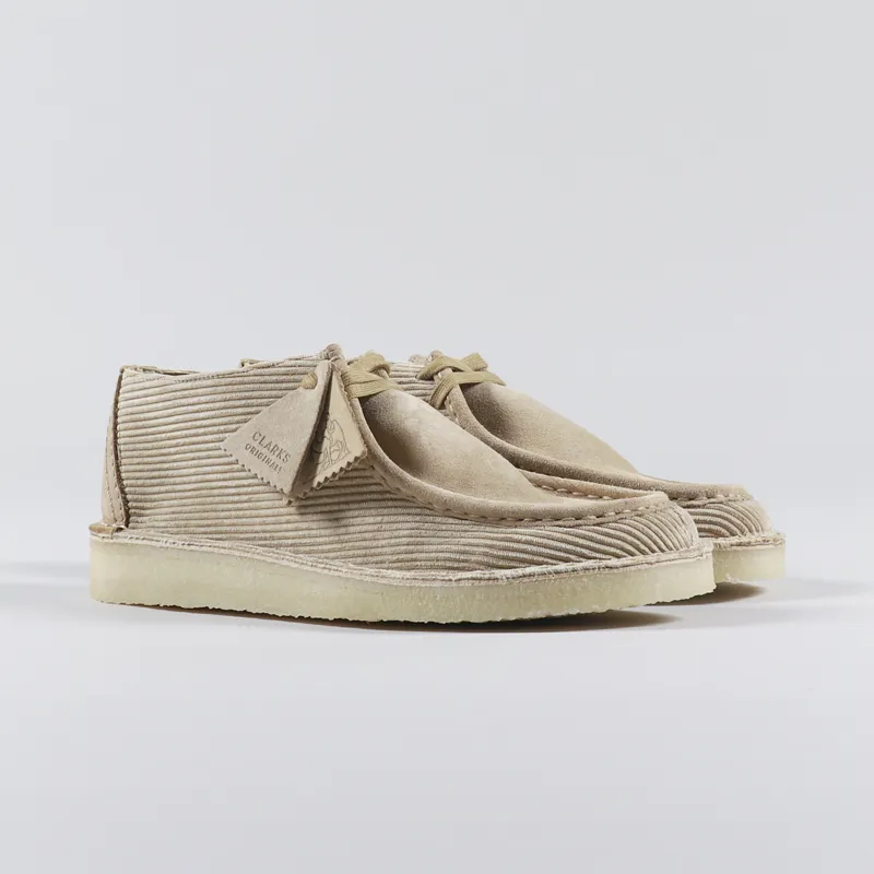 Clarks Originals Mens Desert Nomad Shoes Sand Combi Corduroy