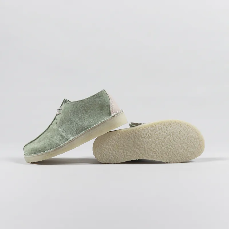Clarks Originals Desert Trek Shoes Pale Green-2