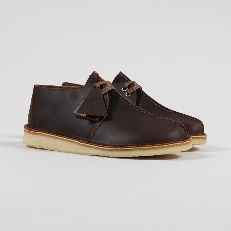 Clarks Original Mens Desert Trek Shoes Beeswax Brown Leather