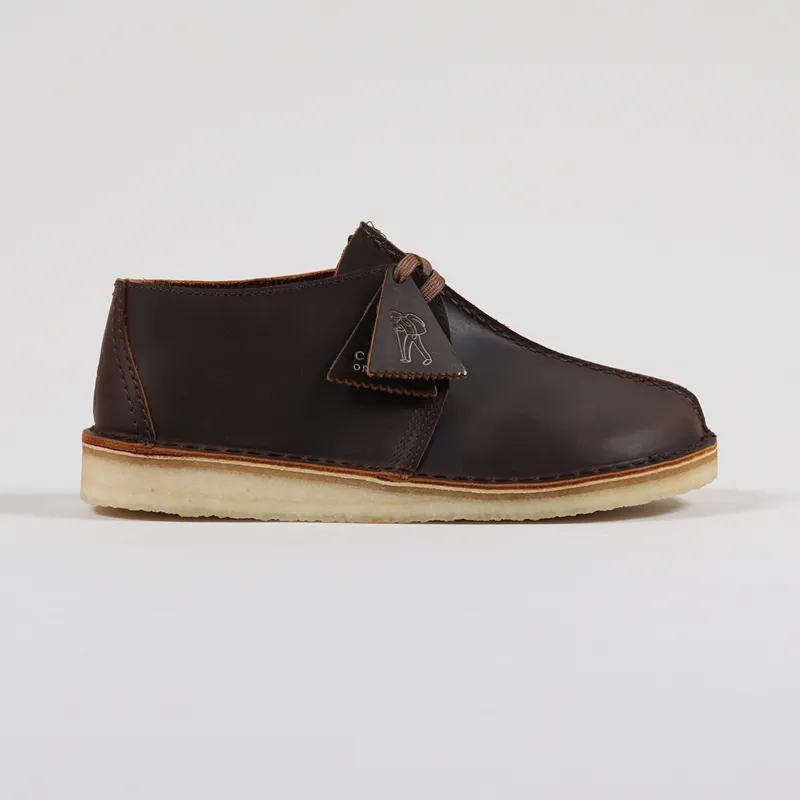 Clarks Original Mens Desert Trek Shoes Beeswax Brown Leather