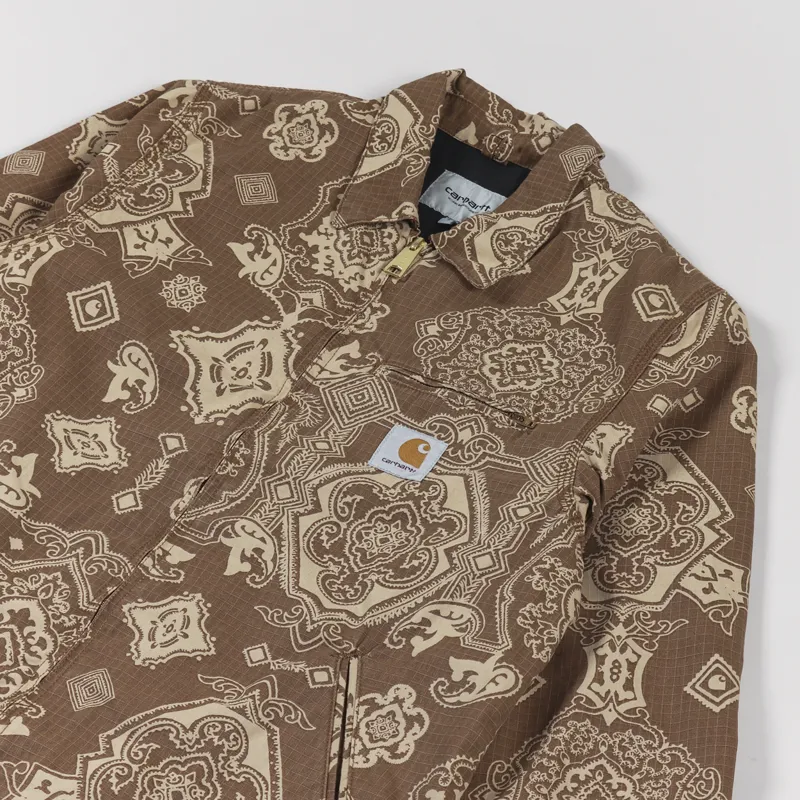 Carhartt WIP Detroit Jacket Verse Print Hamilton Brown-3