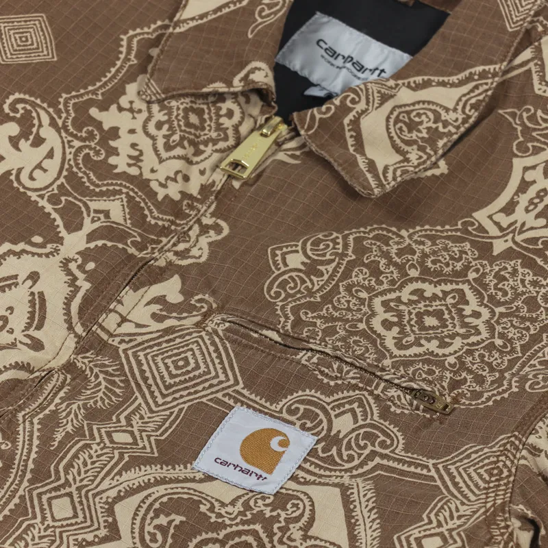 Carhartt WIP Detroit Jacket Verse Print Hamilton Brown-7