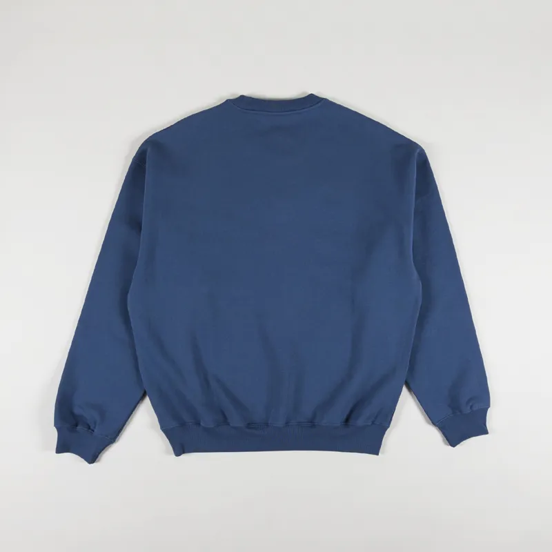 Polar Skate Co. Faces Dave Crewneck Grey Blue-4