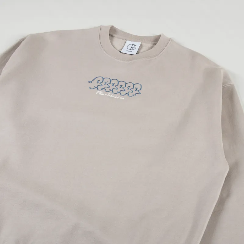 Polar Skate Co. Faces Dave Crewneck Taupe-1
