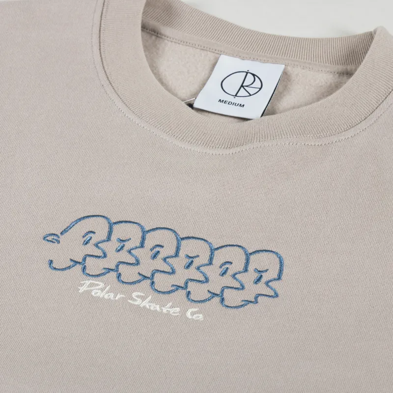 Polar Skate Co. Faces Dave Crewneck Taupe-2