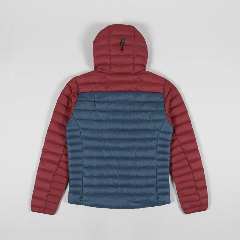 Patagonia Mens Recycled Down Sweater Hoody Tidepool Blue Red