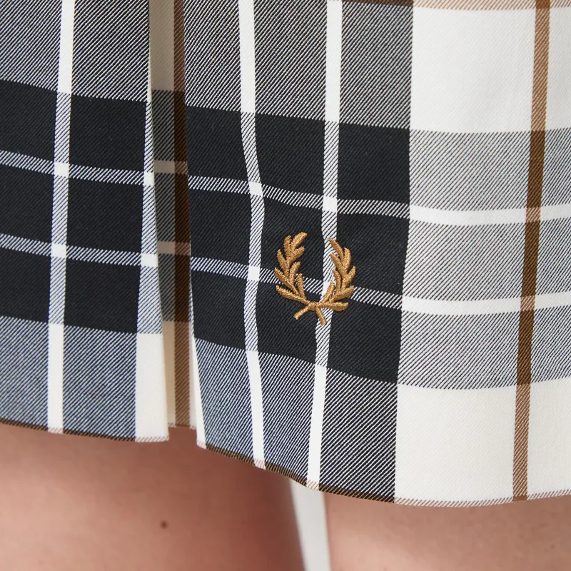 Fred Perry Womens Tartan Skirt Ecru-5