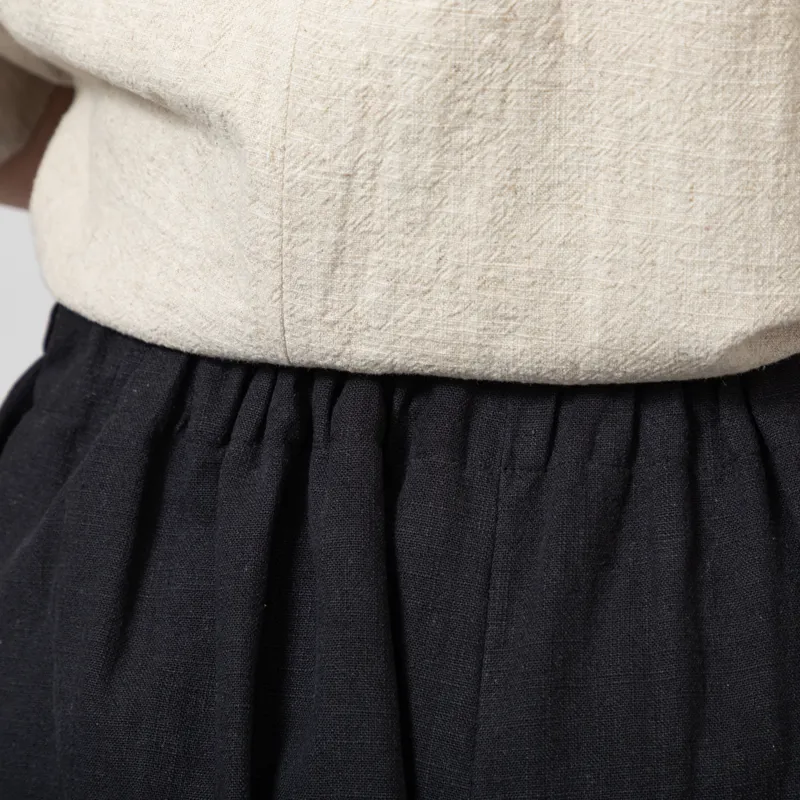 Kate Sheridan Womens Linen Pleat Play Shorts Black-6
