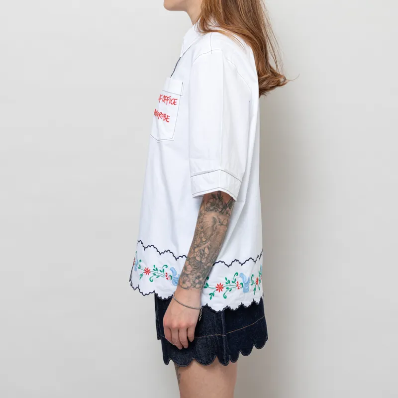 Stella Nova Womens Coloured Embroidered Oversized Shirt White-2