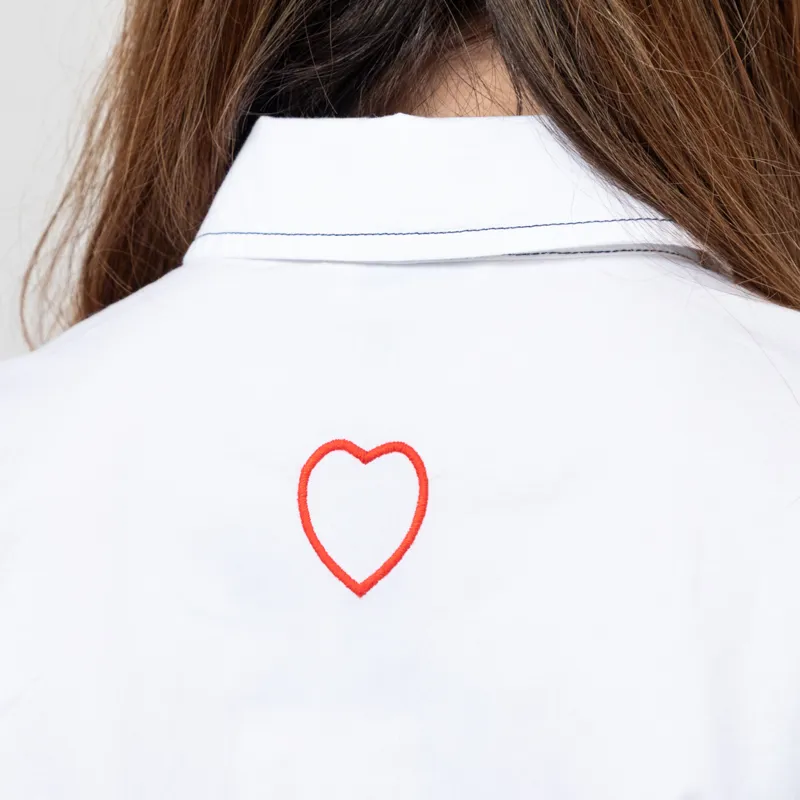 Stella Nova Womens Coloured Embroidered Oversized Shirt White-10