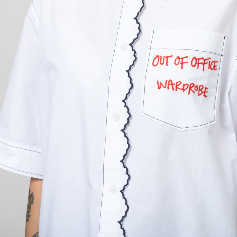 Stella Nova Womens Coloured Embroidered Oversized Shirt White-6