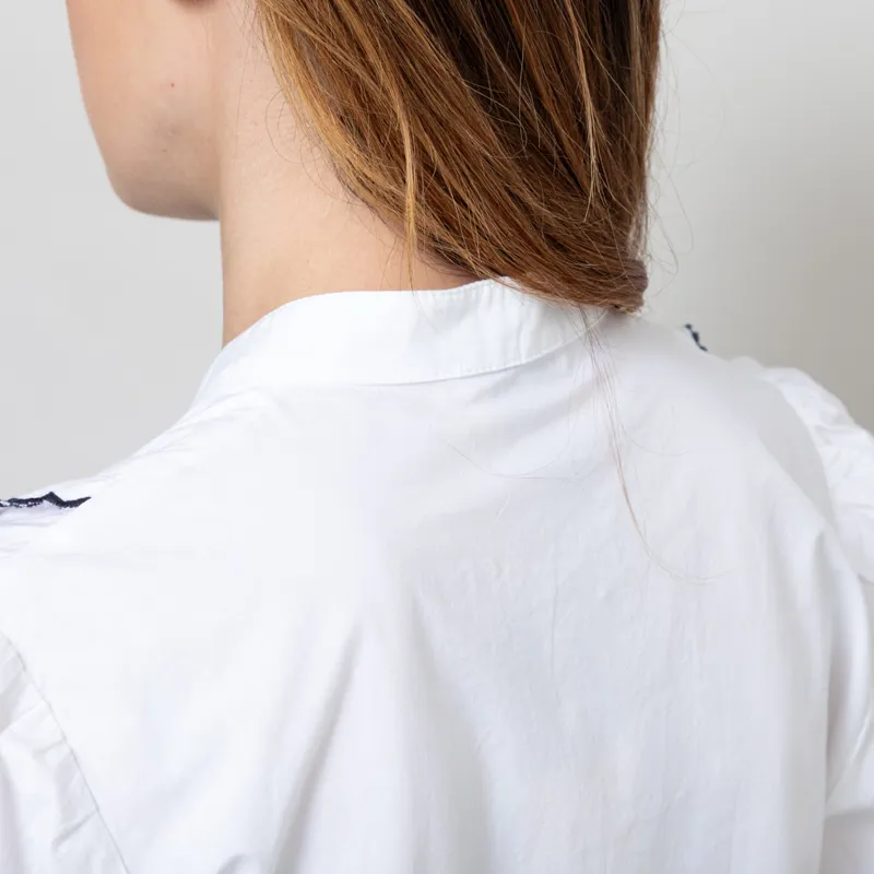 Stella Nova Womens Coloured Embroidered Loose Dress Off White-7