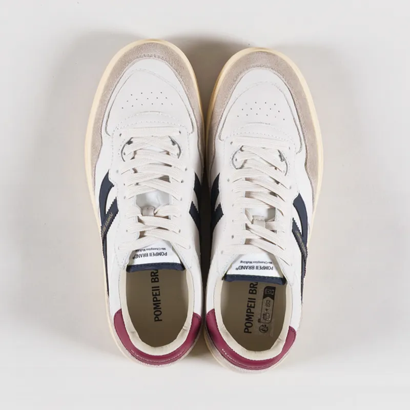 Pompeii Elan Pippa Leather Shoes Ecru Navy Cherry-6