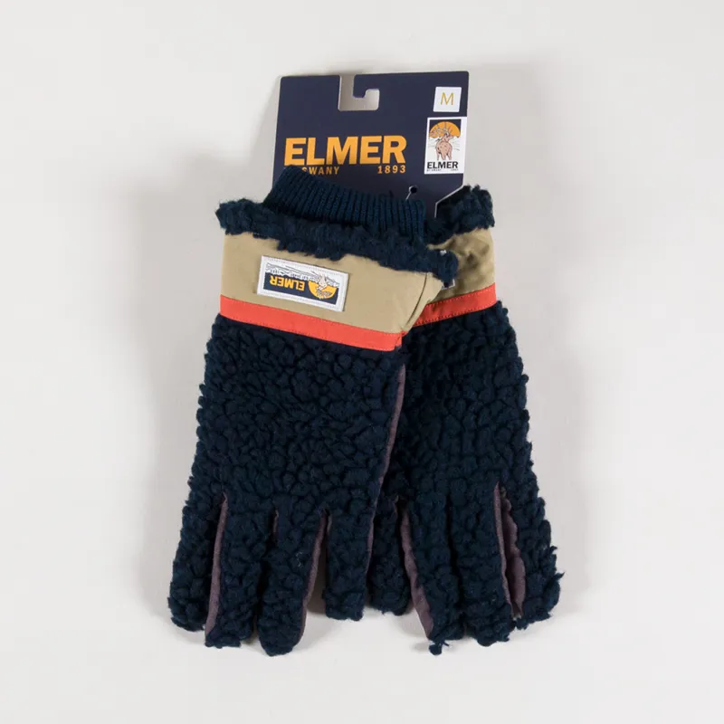 Elmer Wool Pile 5 Fingers Conductive Gloves Navy