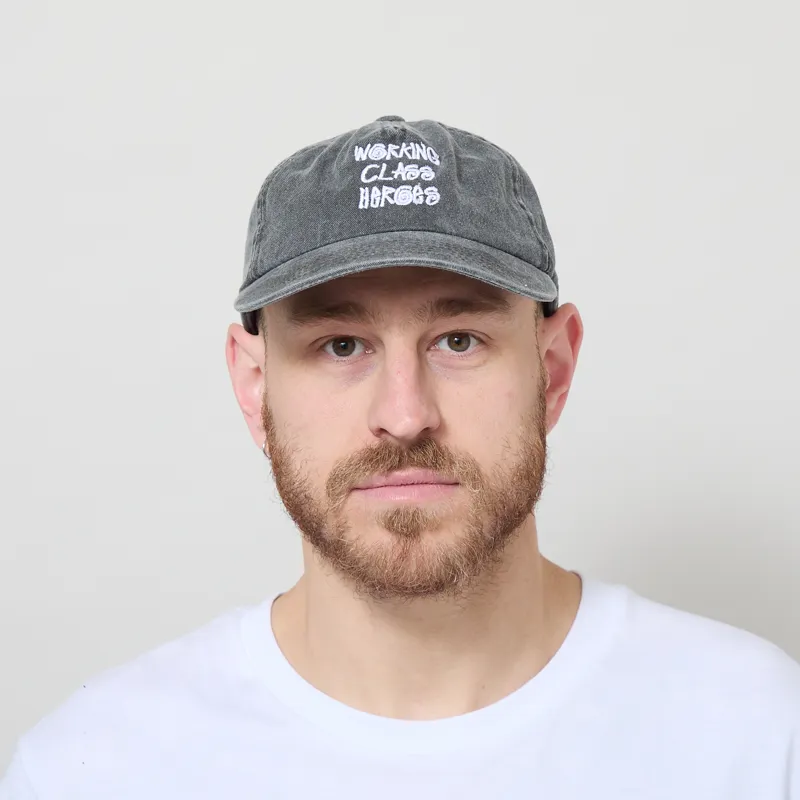 Working Class Heroes Embroidered Cap Vintage Black White-1