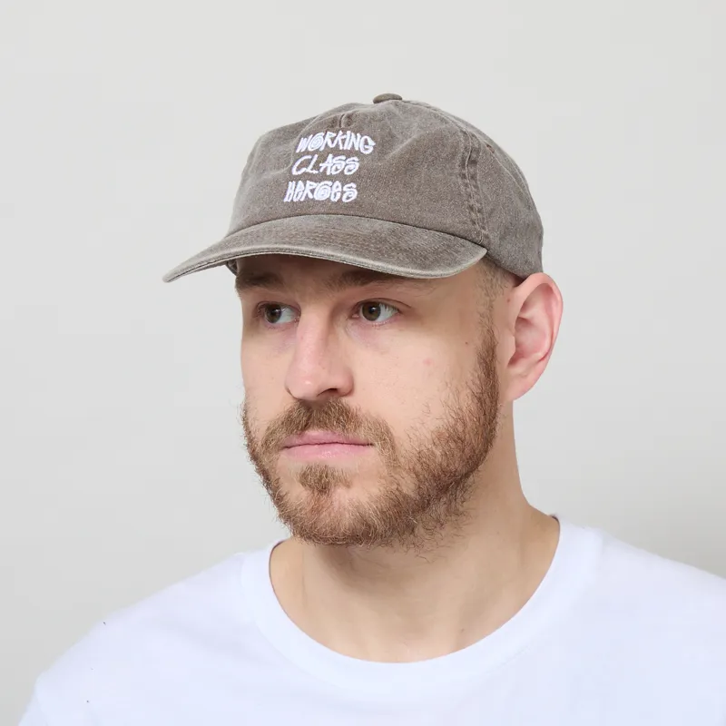 Working Class Heroes Embroidered Cap Vintage Brown White