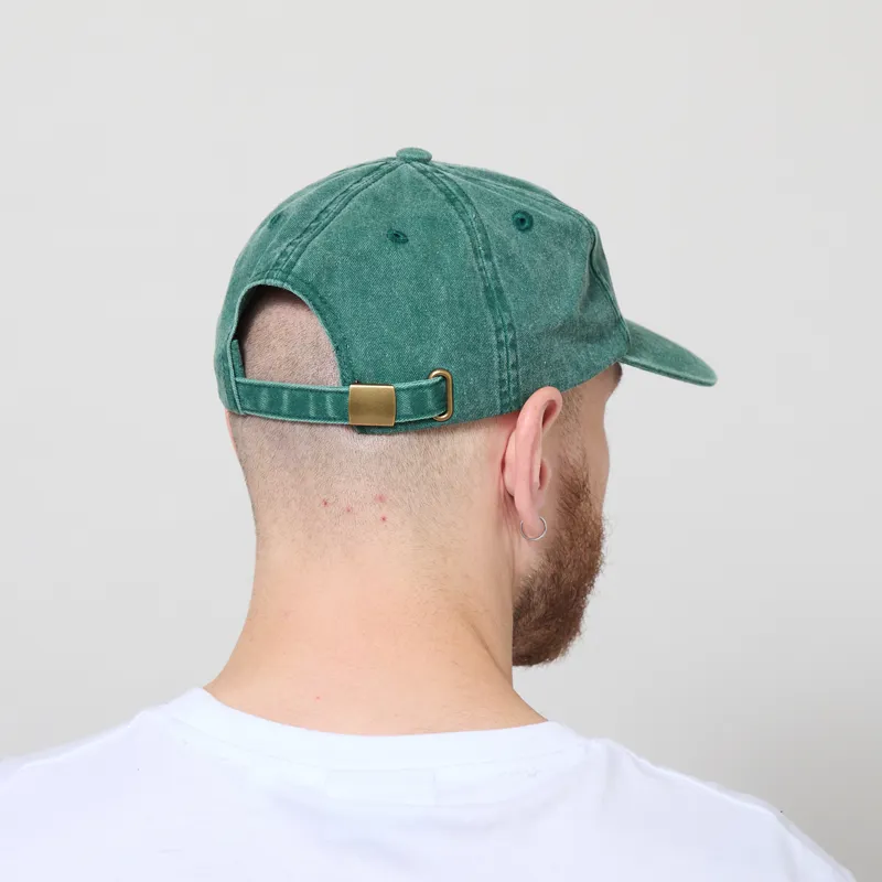Working Class Heroes Embroidered Cap Vintage Bottle Green White-2