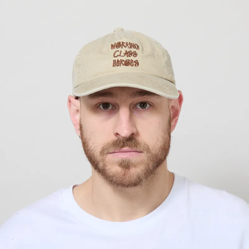 Working Class Heroes Embroidered Cap Vintage Stone Brown-1