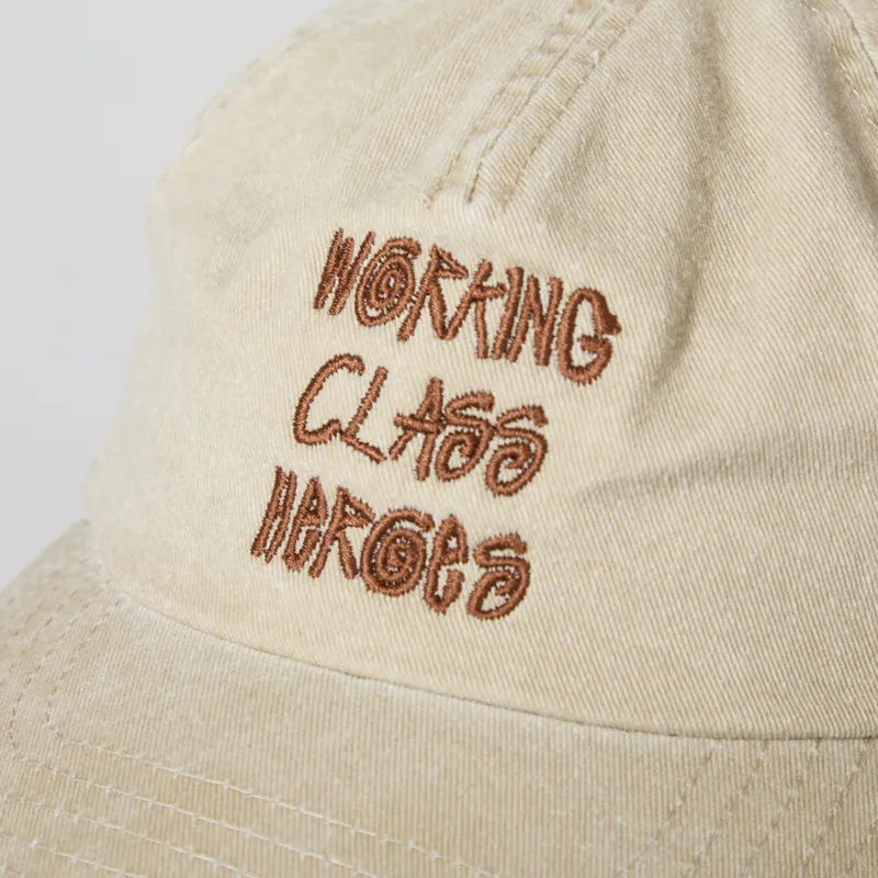 Working Class Heroes Embroidered Cap Vintage Stone Brown-3