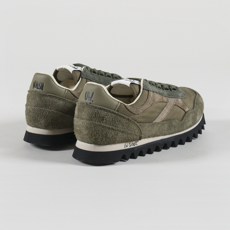 Walsh x Universal Works Ensign Shoe Green Leather Canvas-1