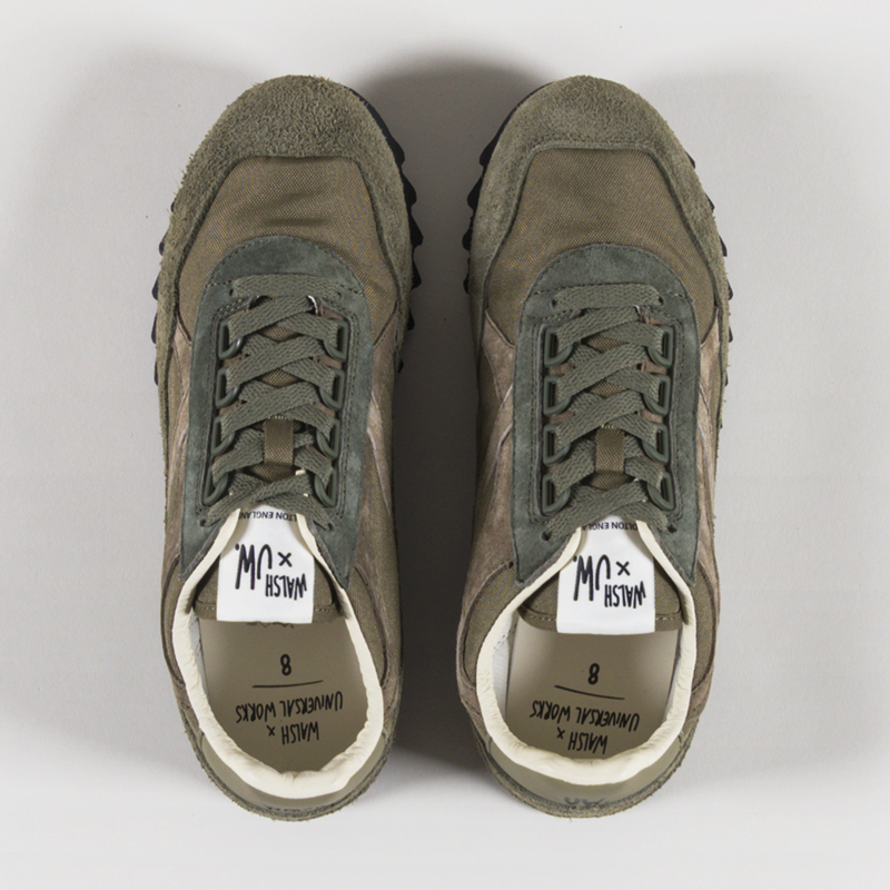 Walsh x Universal Works Ensign Shoe Green Leather Canvas-6
