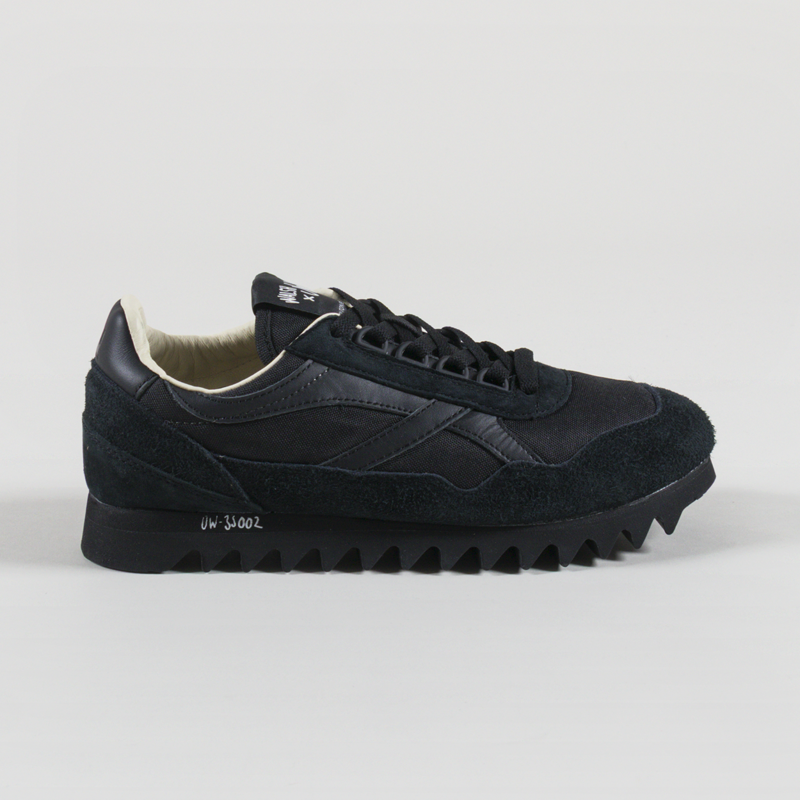 Walsh x Universal Works Ensign Shoe Black Leather Canvas-2