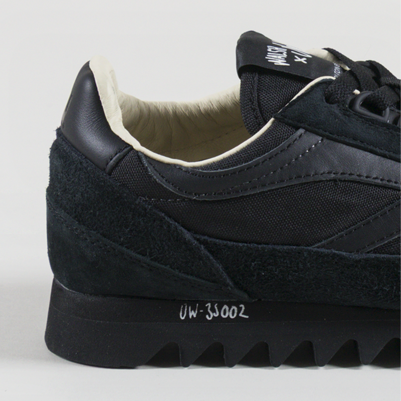Walsh x Universal Works Ensign Shoe Black Leather Canvas-4