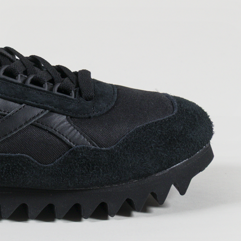 Walsh x Universal Works Ensign Shoe Black Leather Canvas-5