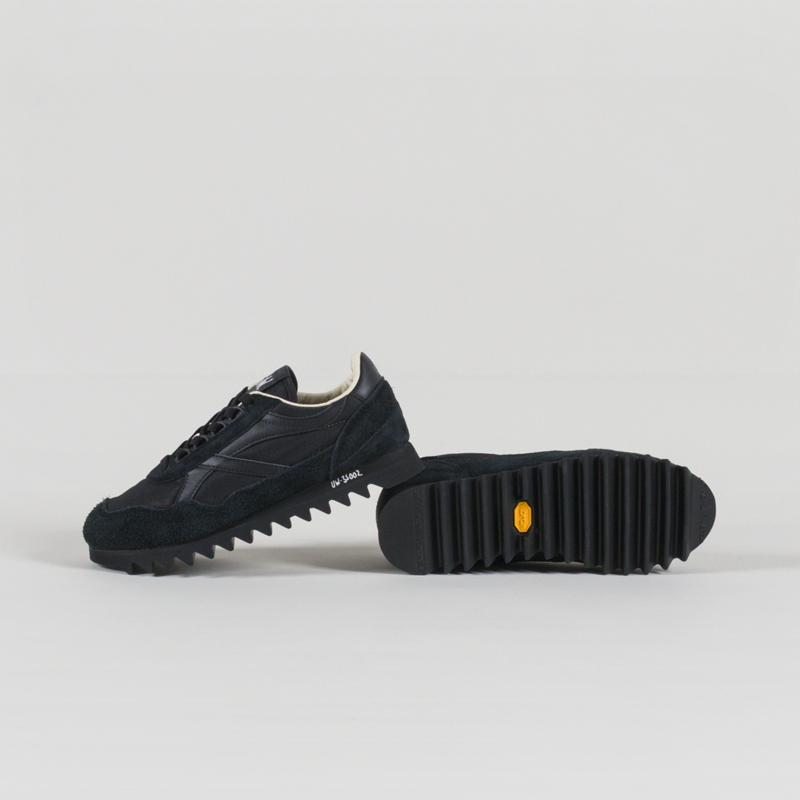 Walsh x Universal Works Ensign Shoe Black Leather Canvas-3