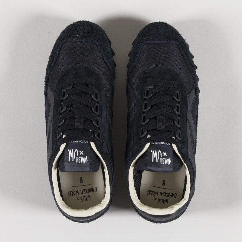 Walsh x Universal Works Ensign Shoe Black Leather Canvas-6