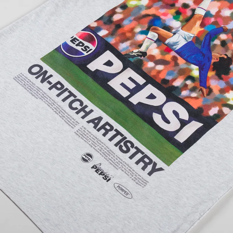 Pompeii X Pepsi Bicycle Kick T Shirt Grey-3