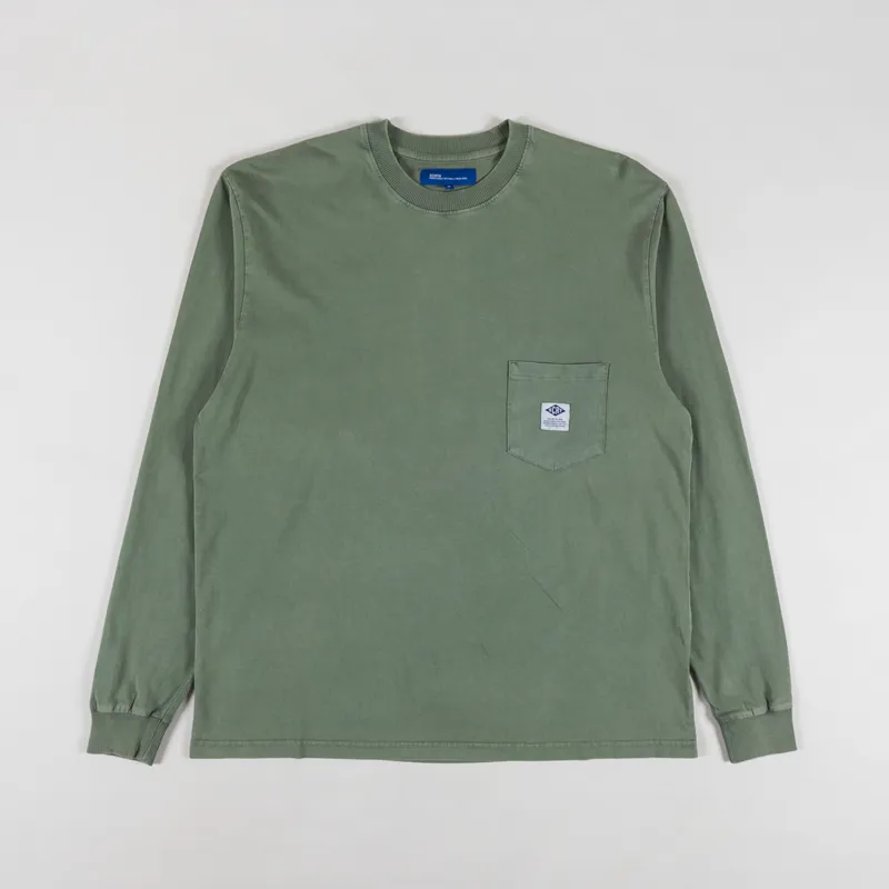 SCRT Essentials Long Sleeve T Shirt Pigment Dyed Green