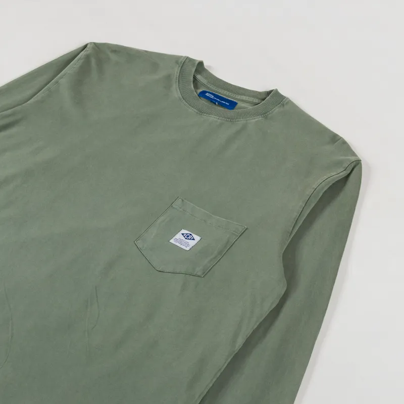 SCRT Essentials Long Sleeve T Shirt Pigment Dyed Green-1