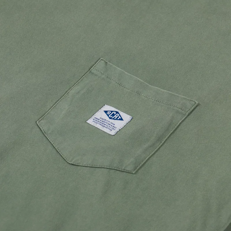 SCRT Essentials Long Sleeve T Shirt Pigment Dyed Green-2