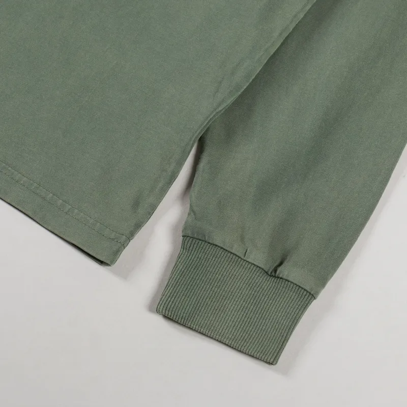 SCRT Essentials Long Sleeve T Shirt Pigment Dyed Green-3