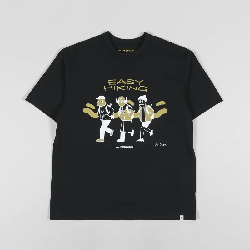 And Wander Easy Hiking T Shirt Black