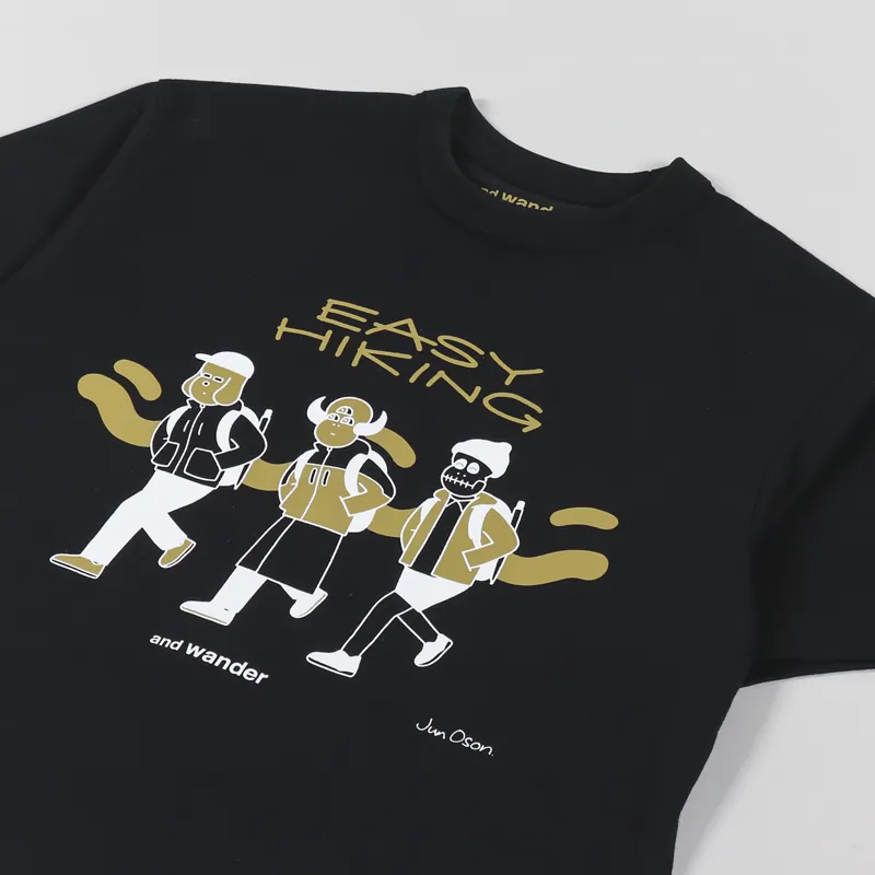 And Wander Easy Hiking T Shirt Black-2