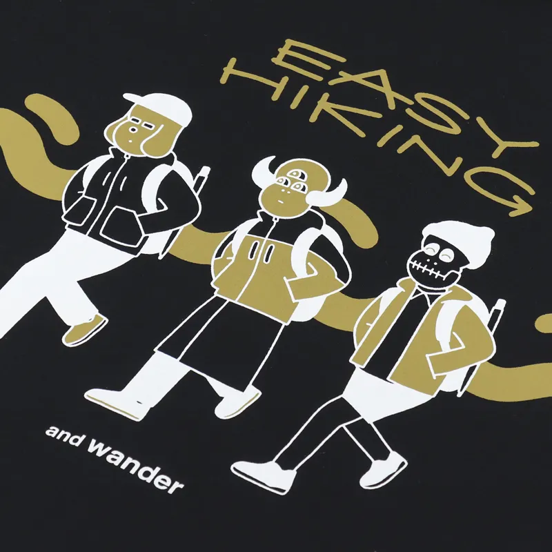 And Wander Easy Hiking T Shirt Black-1