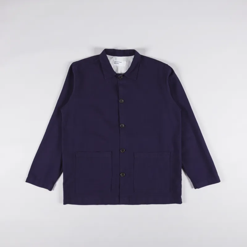 Universal Works Easy Overshirt Navy Barca Dobby Cotton