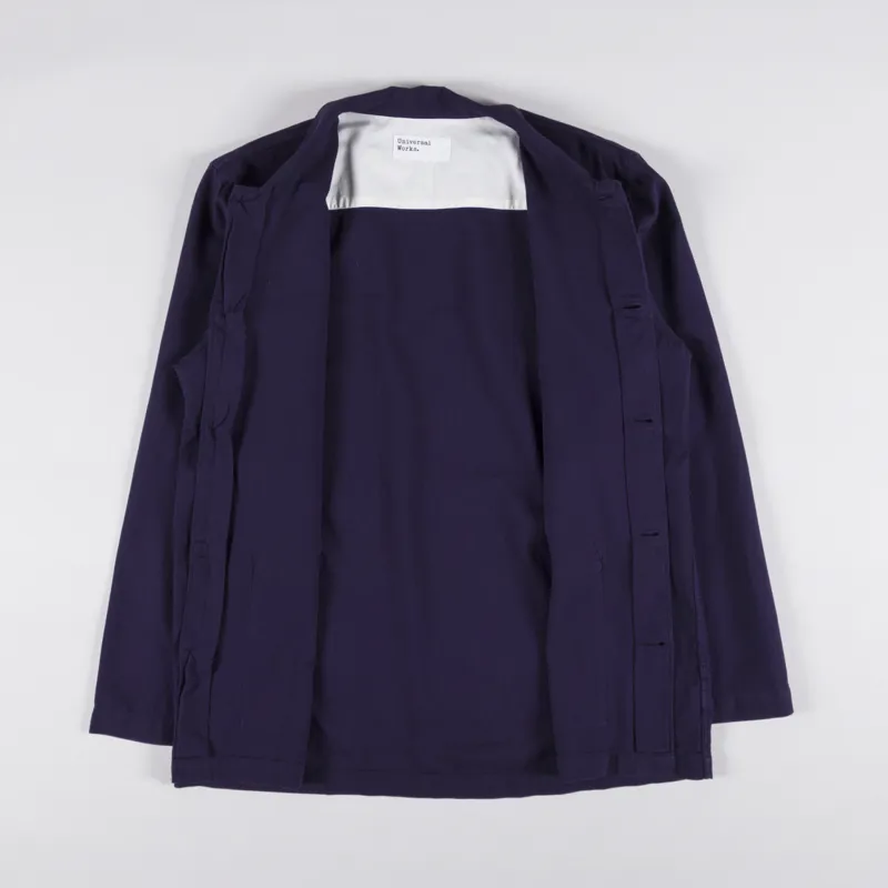 Universal Works Easy Overshirt Navy Barca Dobby Cotton-1