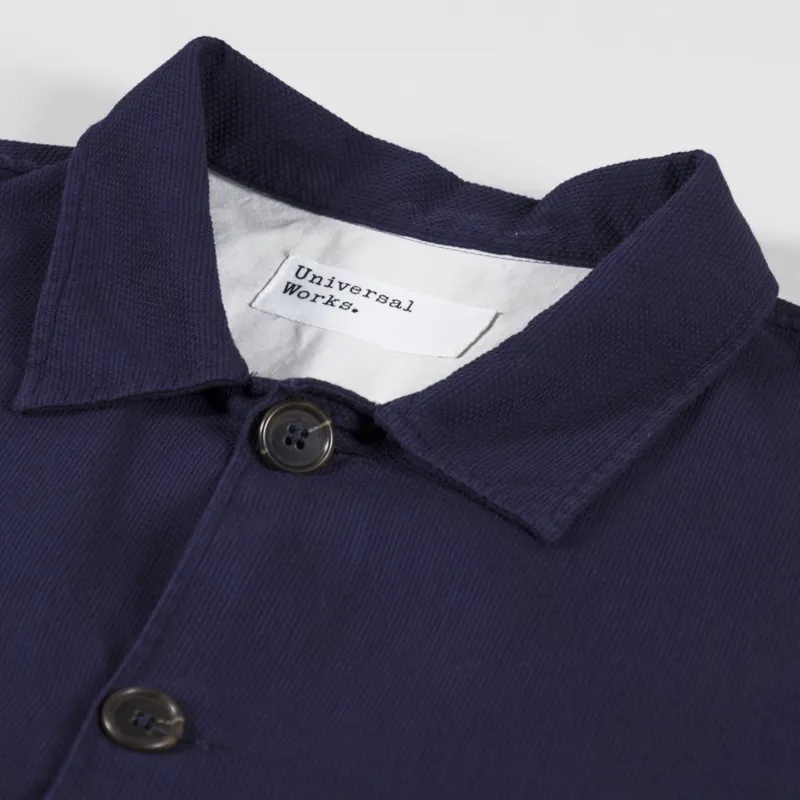 Universal Works Easy Overshirt Navy Barca Dobby Cotton-8