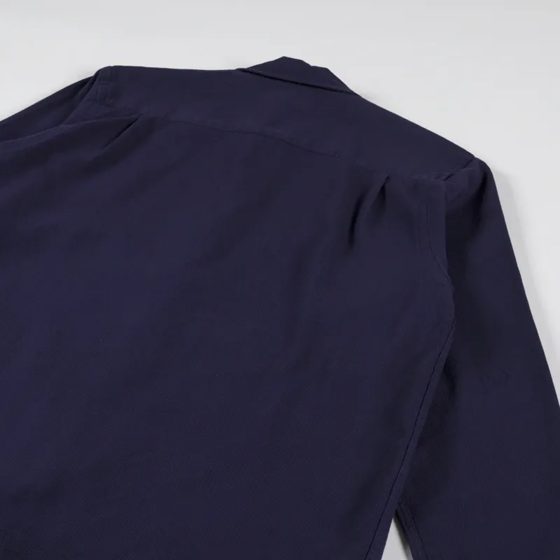 Universal Works Easy Overshirt Navy Barca Dobby Cotton-5