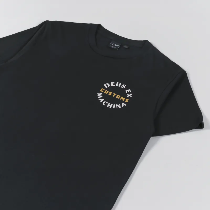 Deus Ex Machina Mens Short Sleeve Eclipse Logo T Shirt Black