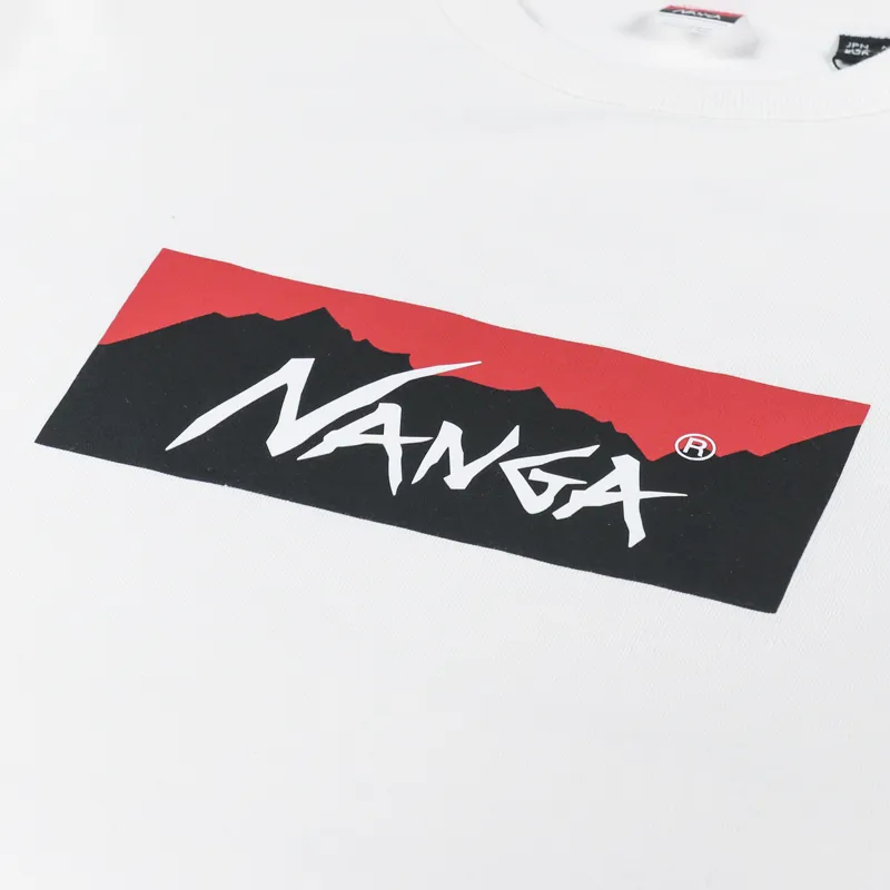 Nanga Eco Hybrid Box Logo Long Sleeve T Shirt White-4