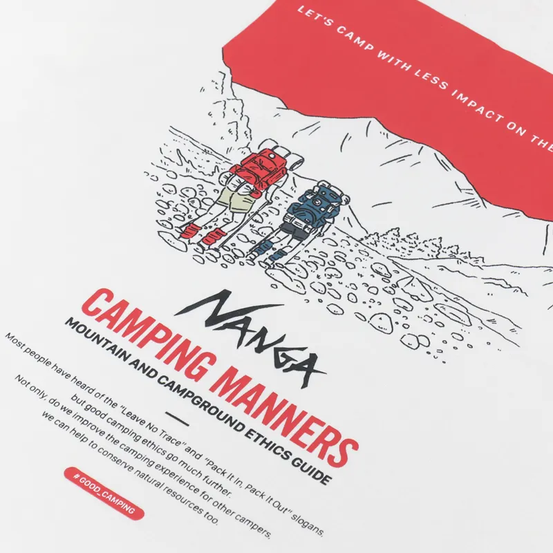 Nanga Eco Hybrid Camping Manners Long Sleeve T Shirt White-5