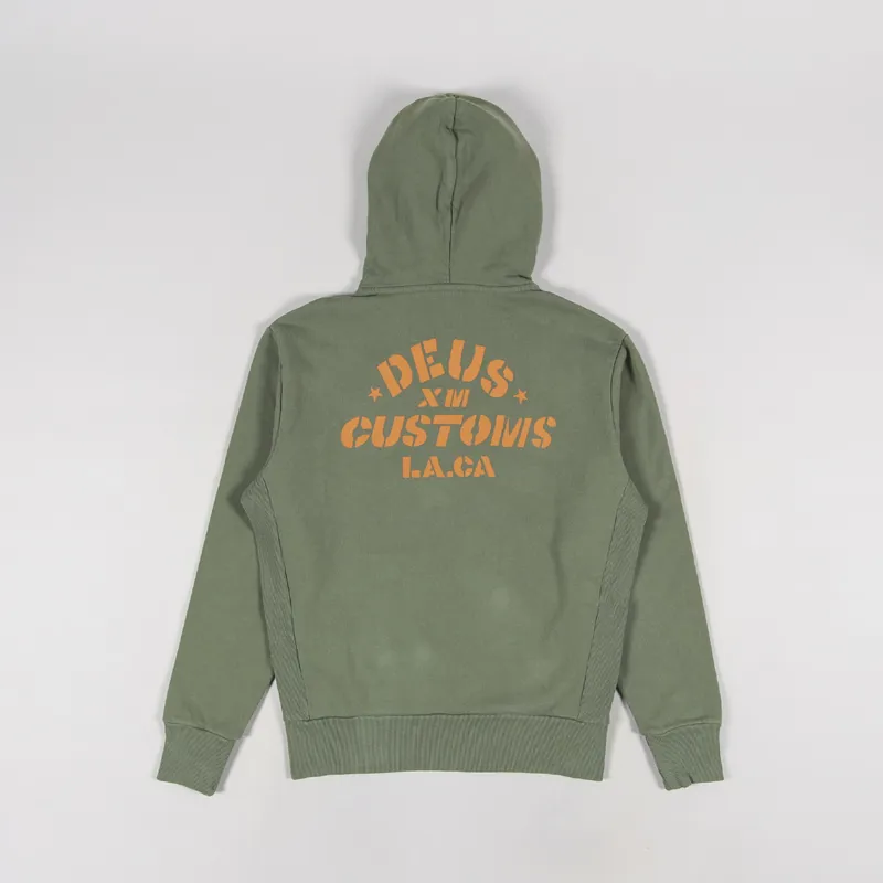 Deus Ex Machina Mens Elevation Graphic Zip Hoodie Clover Green