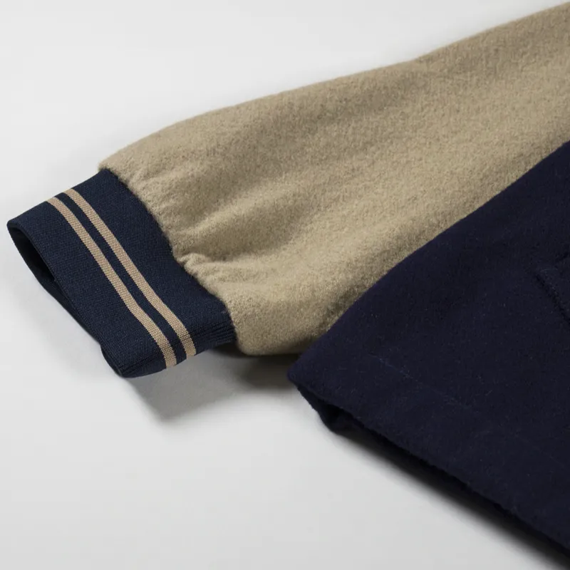 Universal Works Embroidered Newark Bomber Navy Sand Mowbray-7