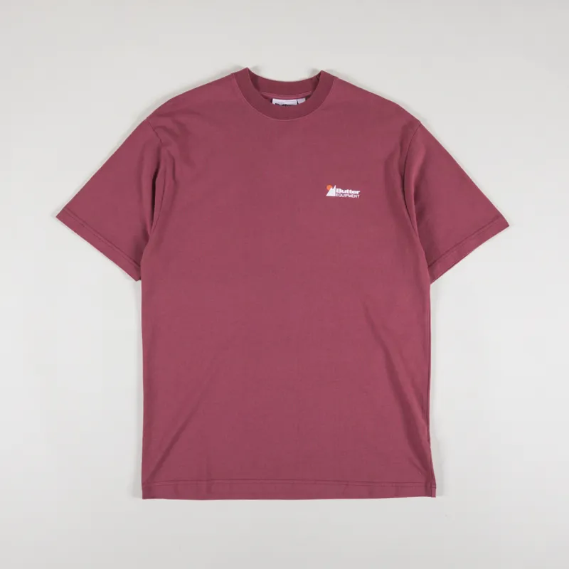 Butter Goods Equipment Pigment Dye T Shirt Rhubarb