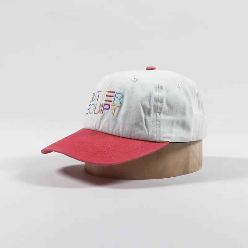 Butter Goods Equipment 6 Panel Cap White Red